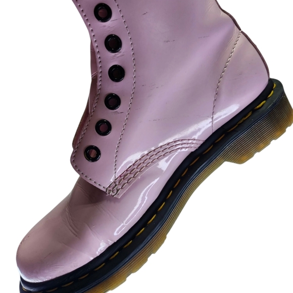 Dr. Martens 1460 Patent Leather Boots in Pale Pink - Picture 7 of 11